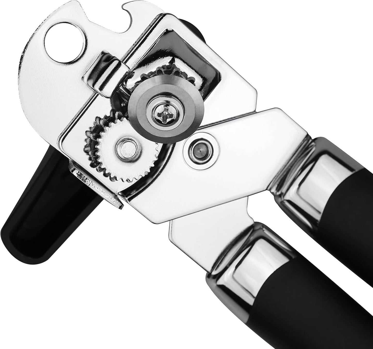 3-in-1 Stainless Steel Can Opener – Smooth Side-Cut, Bottle Opener & Lid Lifter – Easy Grip for Seniors